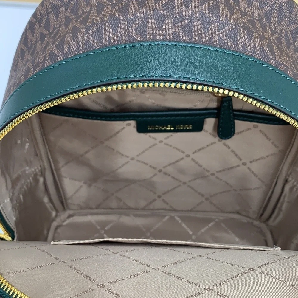 MICHAEL KORS KENLY MEDIUM BACKPACK Racing Green/ Brown signature color